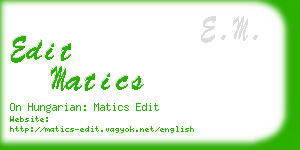 edit matics business card
